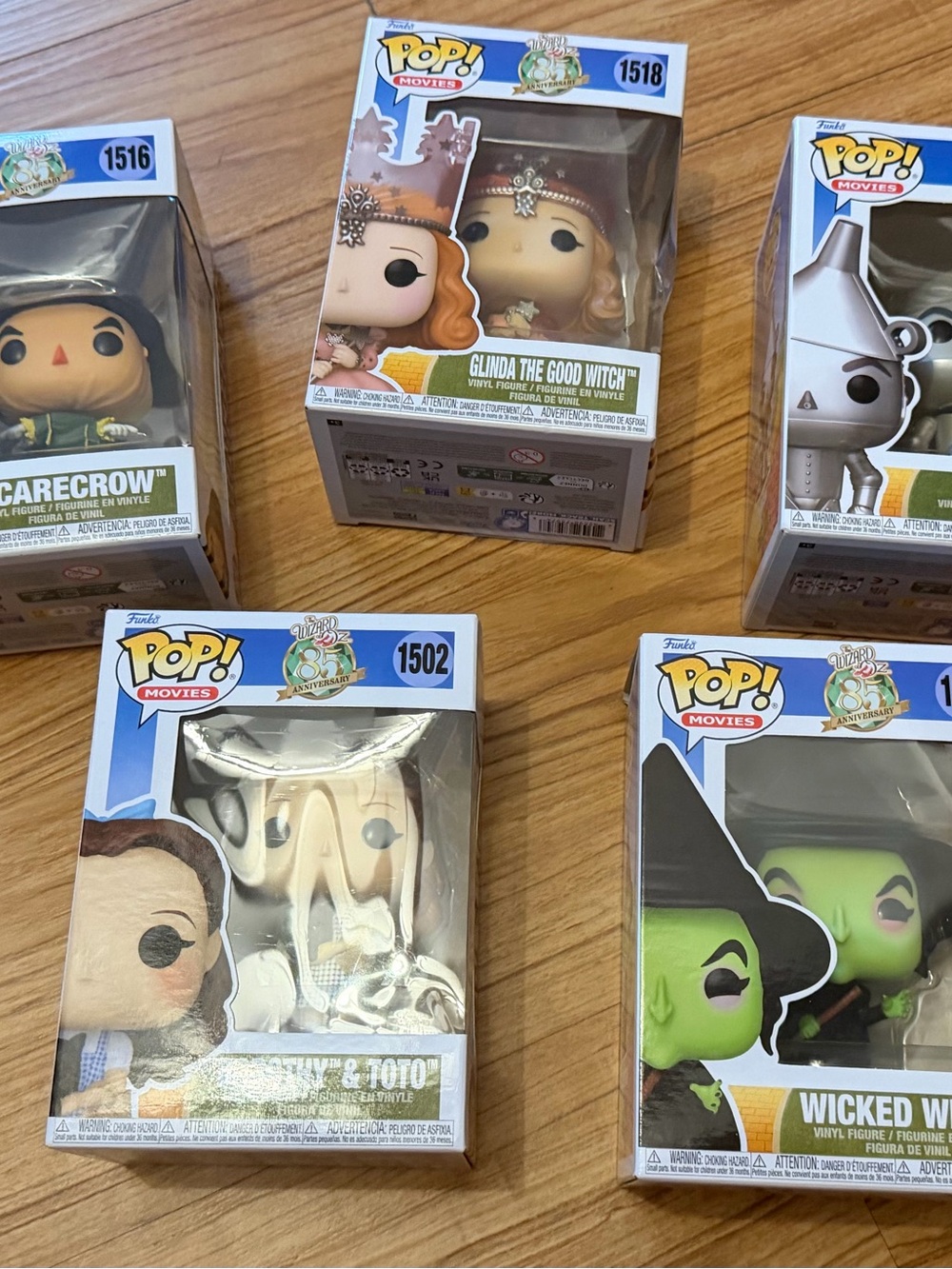 Funko Pop! Wizard of Oz Vinyl Figure Set — Green, White, Silver, Brown